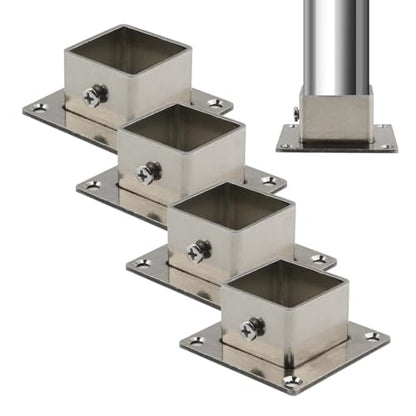 Wealrit Square Post Bases Bracket Deck Flange Post Anchors 4PCS,1.18"x1.18" - style: 4 pcs 1.18" x 1.18"