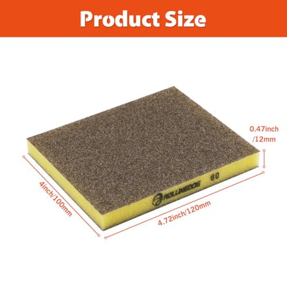 ROLLINGDOG 12PC Sanding Pads Set, 60/80/120/220/320/400 Grit Sanding Sponge