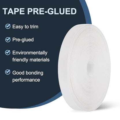 MECCANIXITY White Edge Banding 100 ft x 1-1/8 Inch Veneer Tape Pre-glued Flexible Plywood Edge Banding with Hot Melt Adhesive for Furniture Restoration - size: 100 ft x 1-1/8 Inch