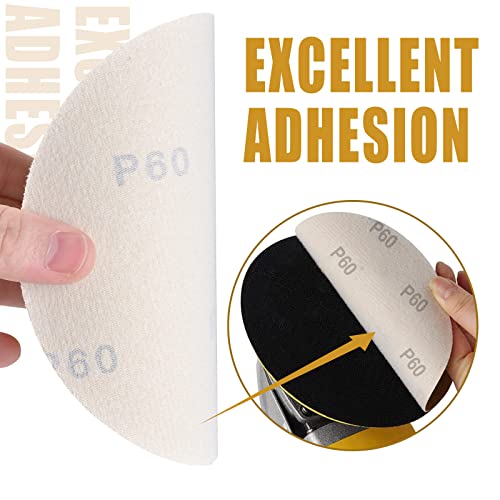 6-Inch No-Hole Hook and Loop Gold Sanding Discs 60-Grit, 100 Pack - size: 60 Grit