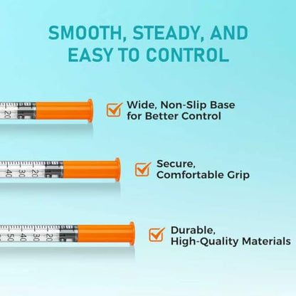 U-100 31g 1/4 1cc syringe with (6mm) , disposable syringe, Individually, Pack of 100 - size: 1ml-31G 1/4", style: 100