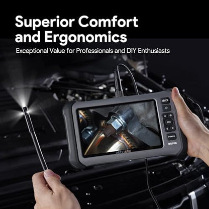 DEPSTECH 7" IPS Screen Endoscope Camera with Light, Triple Lens, 16.5FT