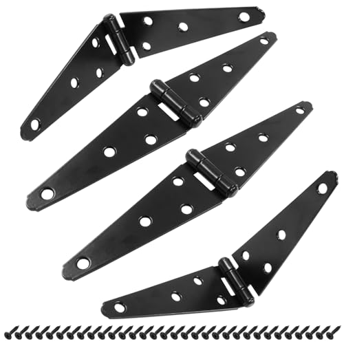 Hordion 4Pcs Strap Hinge Shed Door Hinges, 5 Inch Heavy Duty Gate Hinges - size: 5 Inch, 4Pcs