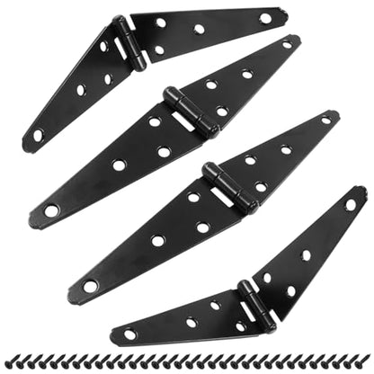 Hordion 4Pcs Strap Hinge Shed Door Hinges, 5 Inch Heavy Duty Gate Hinges - size: 5 Inch, 4Pcs