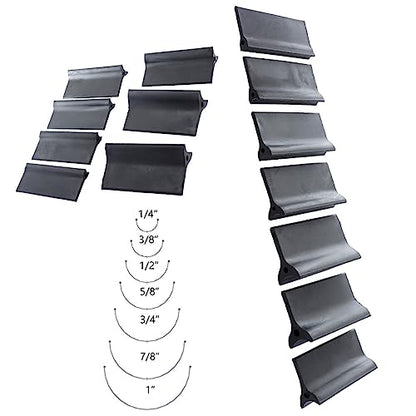 14 pcs Rubber Polishing Pad Flexible Contours Convex Concave Sanding Block, Sandpaper Holder Woodworking Tools Double Ended Contour Grinding Block for Lathe Wood Carving & Crafts (Black Rubber)