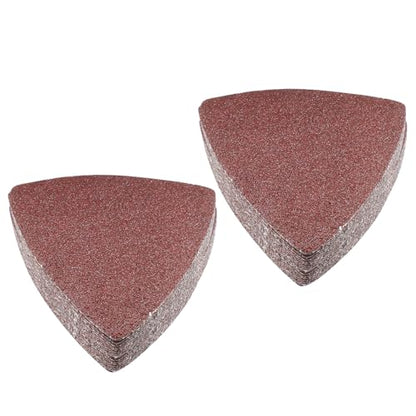 100 Pcs Triangle Sanding Pads, 80mm, 60 Grit - size: 60 Grit