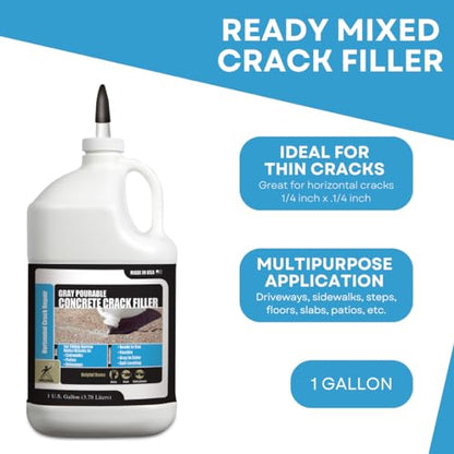 Akona Gray Pourable Concrete Crack Filler, 1 Gallon - size: Gallon