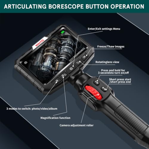 0.24 in Ultra Mini Two-Way Articulating Borescope Camera with Light