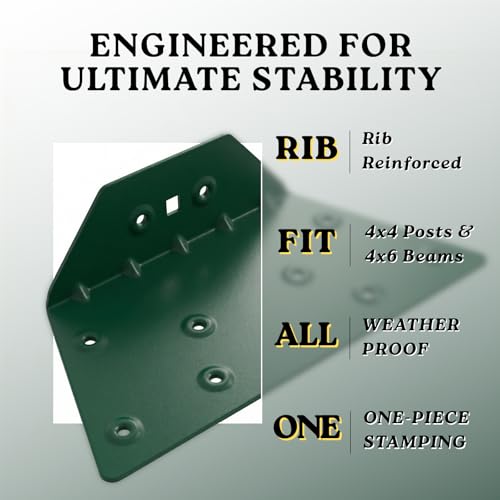 EZ Frame Wooden Swing Accessories, A-Frame Bracket for Swing Set Swing Beam, Swing Fitting, High Strength Support, Green, 4Pcs