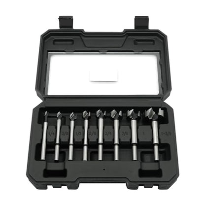 GMTOOLS Forstner Bit Set, 8PCS Forstner Drill Bits for Wood, Carbide Forstner Bit for Woodworking, Auger Opener Round Shank Drilling Cutting Tool for Hardwood, Softwood, Plastic, Plywood - style: 8PCS Forstner Drill Bits