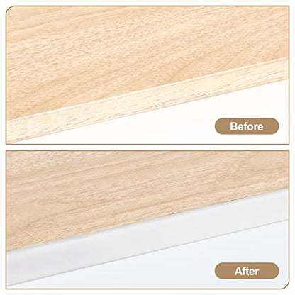 16 ft Flexible Self Adhesive Veneer Edge Banding Peel and Stick Veneer Trim Collapsible Edge Guards (White, 3/4 inch) - color: White