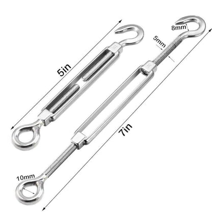 TooTaci 10 Pack M5 Turnbuckle, 304 Stainless Steel Turnbuckle Hook and Eye - size: M5 OC-10Pcs