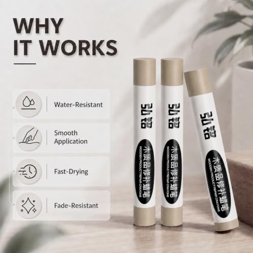 3 Colors Wood Filler Sticks, Walnut Series, with Scraper - color: Walnut Series