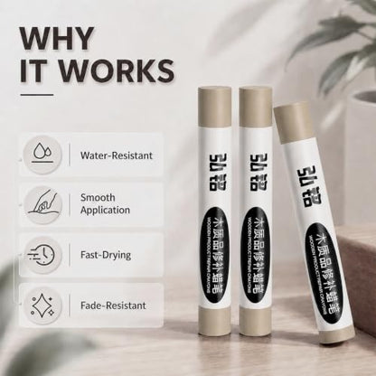 3 Colors Wood Filler Sticks, Walnut Series, with Scraper - color: Walnut Series