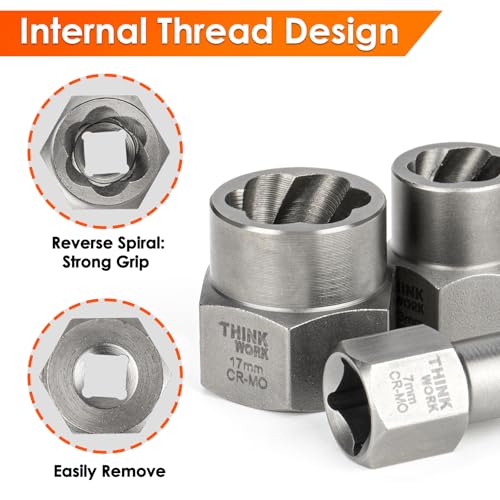35 Pcs Bolt Extractor Kit, 1/4" & 3/8" Drive Impact Bolt & Nut Remover Set - size: 35-Piece