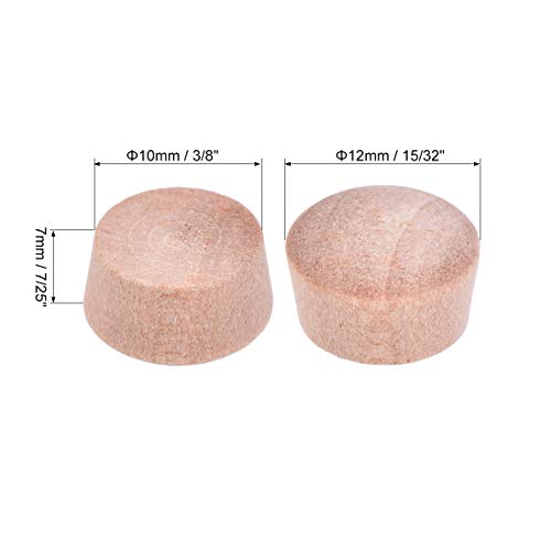 uxcell Wood Button Top Plugs 3/8 Inch Cherry Hardwood Furniture Plugs 7/25 Inch Height 50 Pcs - size: 3/8"x7/25"