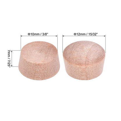 uxcell Wood Button Top Plugs 3/8 Inch Cherry Hardwood Furniture Plugs 7/25 Inch Height 50 Pcs - size: 3/8"x7/25"