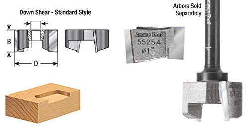 Amana Tool 55285 Carbide Tipped Mortising Screw Down Shear Cutter 3/4-0.015 D x 9/16 CH x 1/4-28 Thread - size: 3/4-0.015 Dia x 9/16