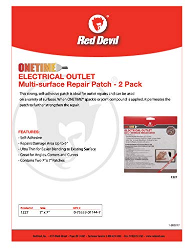 Red Devil 1227 1time Multi Surface Repair Patch - 2 Pack Of 7" x 7" Patches
