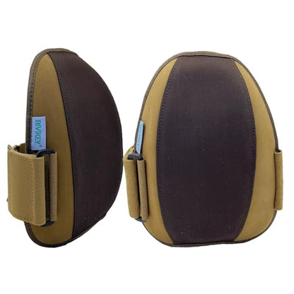 Work Knee Pads Made of Genuine leather and Durable Rubber Thick EVA Foam Cushion| Suitable for Mechanical Repairs and Yard Work |With Adjustable Straps Brown - color: Brown US