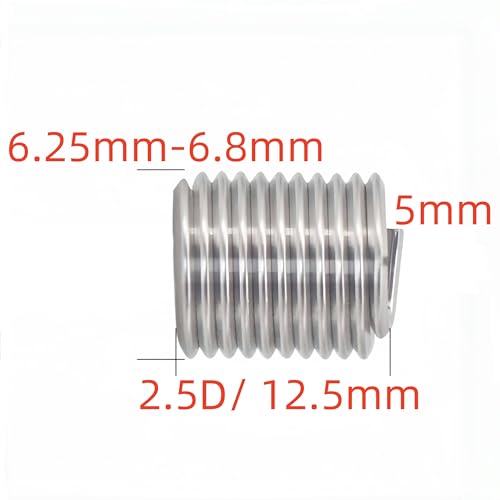 M5 x 0.8mm x 2.5D Helicoil Wire Inner Thread Inserts, Coiled Wire Helical Screws, 304 Stainless Steel, Metric, 150PCS - size: M5*0.8*2.5d