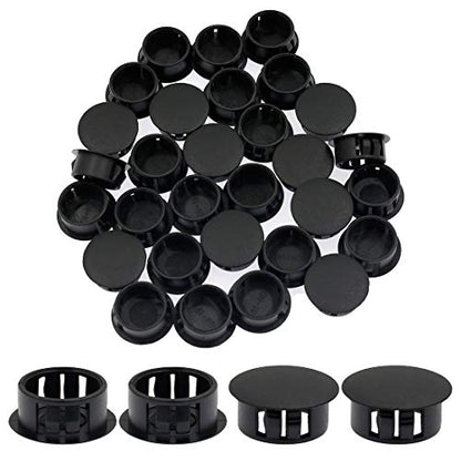 30PCS 19mm (3/4") Black Hole Plugs Plastic - color: Black, size: 19mm (3/4")