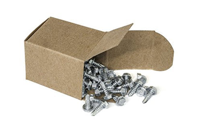 #8 x 1/2" Hex Washer Head Self-Drilling Tek Screw Zinc Plated Steel for Attaches Sheet Metal Steel or Steel to Metal - Box of 100 - size: #8-18 Thread x 1/2" Long