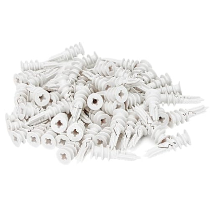 100 Pcs Self Drilling Drywall Anchors (Screws No Included), Plastic Anchors for Drywall, Sheetrock, Gypsum Wallboard, Screw Anchors for Multiple Wall Hanging Items, No Pre Drilling Required
