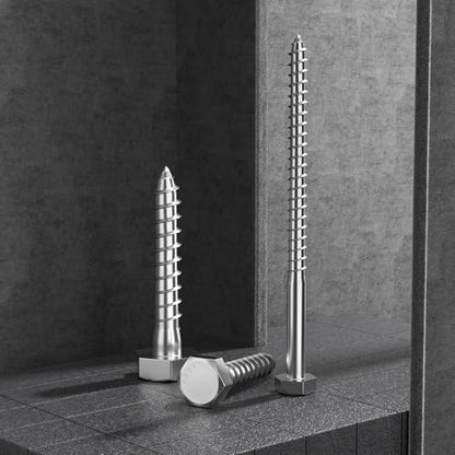 VGBUY 1/4" x 2-1/2" Hex Head Lag Screws 29Pcs, 304 Stainless Steel 18-8 Lag Bolts Wood Screws Heavy Duty Large Screws for TV Mounts, Deck, Boat Repair - size: 1/4x2-1/2 (29pcs)
