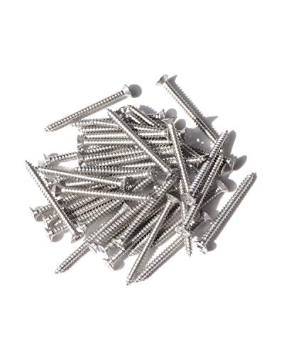 IMScrews 100pcs #4 x 1-1/4" (32mm) Stainless Flat Head Phillips Wood Screws 18-8 (304) Stainless Steel Countersunk Self Tapping Screws - size: #4 x 1-1/4"