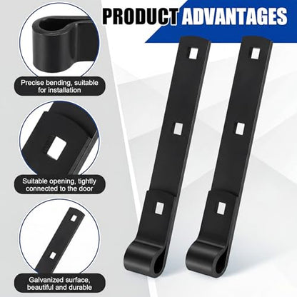 Yaocom 4 Pack 8" Zinc Strap Hinge Heavy Duty for Gate, Barn,Shed, Black - color: Black, size: 8 Inch