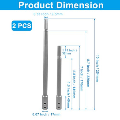 2 Pack 7"+10" Forstner Drill Bit Extension, 3/8" Round Shank - size: 7 Inch+10 Inch