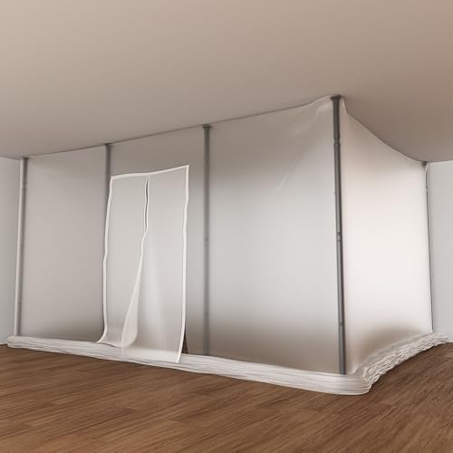 10-Foot Dust Barrier Poles Kit - (Pack of 4) Spring-Loaded Telescoping Poles with Carry Bag for Interior Painting & Decoration Projects