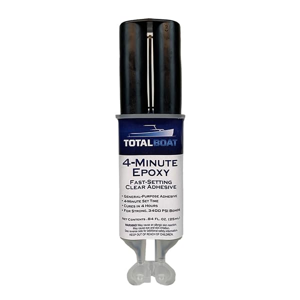 TotalBoat 4-Minute Epoxy Glue Adhesive Syringe - Clear