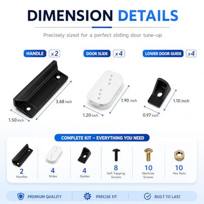 Shed Door Handle & Hardware Kit for Arrow Sheds, DK100-A Slides & Guides - color: Black