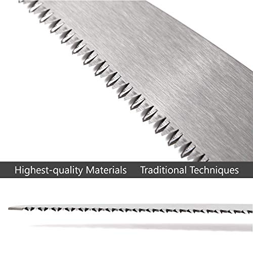 Japanese Pull Saw for Woodworking and Wood Craftsmanship, Long Handle with Precision Blade and Cutting Power, Heavy Duty Steel, Angled Positioning