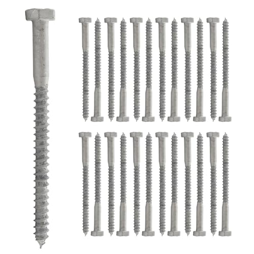 Conquest 1/4"-10 x 3-1/2" Lag Bolts, Hot Dip Galvanized, Coarse Threads Hex Head, Corrosion-Resistant for Outdoor, Wood, and Structural Projects (25 Pack) - size: 1/4"-10 x 3-1/2"