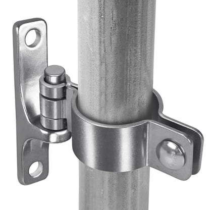 Insaga 304 Stainless Steel Gate Hinges 2Pack, Heavy Duty 1-5/8" Pipe Hinge with 5/8" Pin, Wall Mount Anti-Rust Chain Link Fence Hinge for Barn, Farm, Sports Field - color: 1-5/8''-2pack