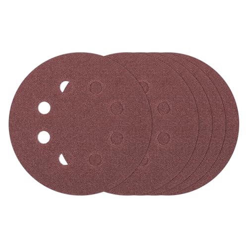 5Pcs Sanding Disc 5Inch 80Grit 8 Hole Sandpapers Red - color: Red, size: 5 Inch(80 Grit)