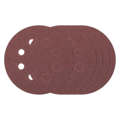 5Pcs Sanding Disc 5Inch 80Grit 8 Hole Sandpapers Red - color: Red, size: 5 Inch(80 Grit)