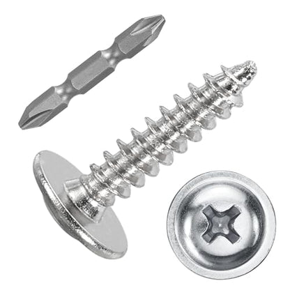 100pcs M2.3x10 Self Tapping Screws Carbon Steel Silver - size: M2.3x10