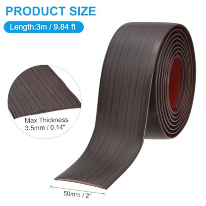 PATIKIL Self Adhesive Floor Transition Strip 10 ft x 2" Black Walnut - color: Black Walnut, size: 10 FT x 2"
