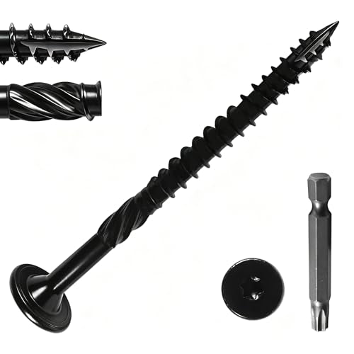 200Pcs Lag Screws #14 x 3 Inch, Heavy Duty Structural Wood Screws, Star Drive Decking Screw, Wooden Timber Screw for Timber Log Landscaping Wood with T30 Star Bit, Washer Head - size: #14 x 3"