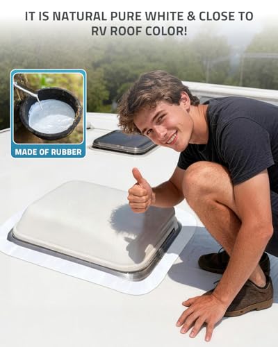 PAULINN RV Roof Sealant Tape, 6 Inch X 50 Foot Natural White Roofing Repair Tape, UV & Weatherproof Roof Seal Tape for RV Camper Trailer Boat Sealing Leak Repair - style: 6in*50ft
