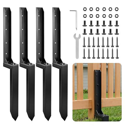 SakerNeo 4 pcs Fence Post Repair Kit Post Base - style: 4 pcs