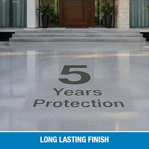 Rain Guard Concrete Sealer 5 Gallon | Ready to Use | Natural Finish | Deep Penetrating Protection Against Water and Salt Damage for All Concrete Surfaces | Silane/Siloxane Waterproofer - size: 5 Gallons