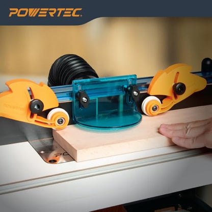 POWERTEC Adjustable Roller Stock Guide, One Way Bearing Stock Feeder Tool - Reduce Kickback & Increase Shop Safety - For Table Saw, Router Tables, Band Saws, Auxiliary Fence w/T-Slot Mount (71935) - style: Roller Stock Guide