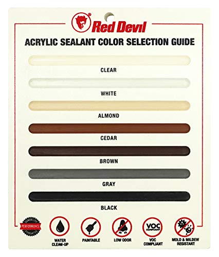 Red Devil 084630 Window & Door Siliconized Acrylic Caulk, Cedar, 10.1 oz, Pack of 12, Made in USA - color: Cedar, style: Pack of 12