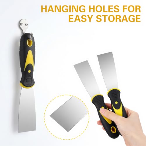 2 Pcs Putty Knife, 1.5" Spackle Knives Stainless Steel Spackle Scraper