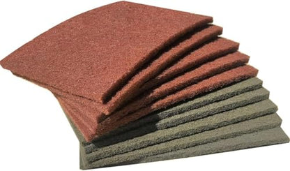 Premium 10 Pack 6" x 9" General Purpose Scuff Pads - Scuffing, Scouring, Sanding, Paint Primer Prep Adhesion Scratch - Surface Preparation Automotive Car Auto Body Woodworking Wood (Brown + Grey) - color: Brown + Grey